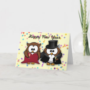 New Year owl Holiday Card
