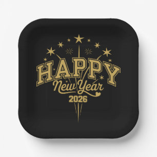 New Year Paper Plate