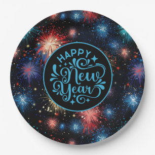 New Year Paper Plate