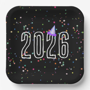New Year Party 2025 Paper Plate