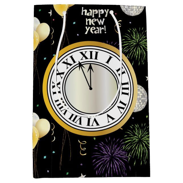 New Year Party Balloons  Medium Gift Bag (Front)