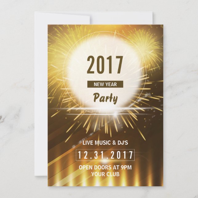 New Year Party Flyer | 2017 NYE Eve Card (Front)