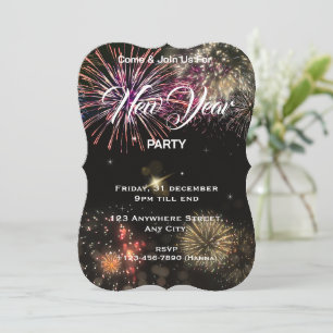 New Year Party Invitation Editable Card