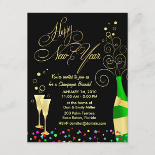 New Year Party Invitations - Champagne Brunch