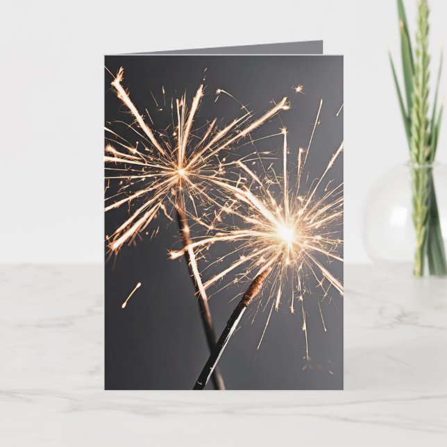 New Year Party Sparklers Card (Front)