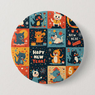 New Year pattern button