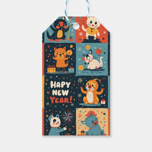 New Year pattern Gift Tag (Front)