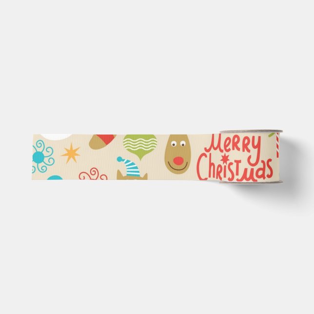 New year pattern grosgrain ribbon (Front)