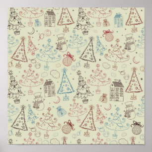 New year pattern poster