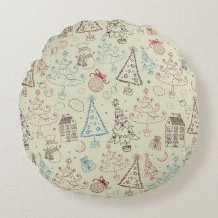 New year pattern round cushion