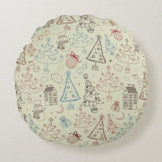 New year pattern round cushion (Front)
