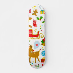 New year pattern skateboard