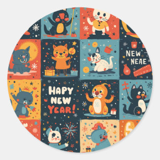 New Year pattern Sticker