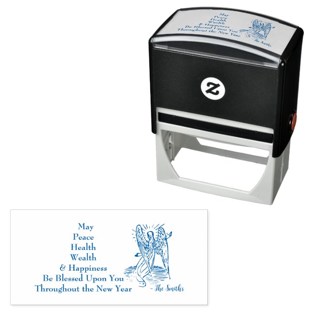 New Year Peace Health Happy Holidays  Self-inking Stamp (In Situ)
