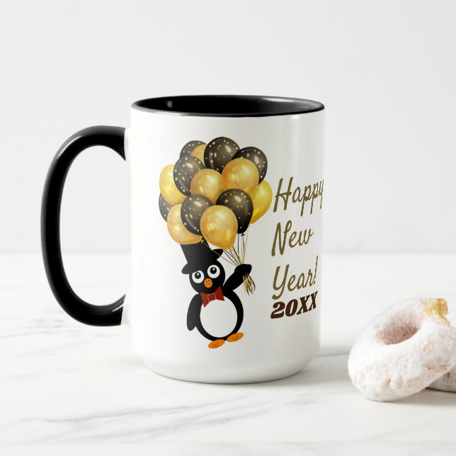 New Year Penguin Mug (With Donut)