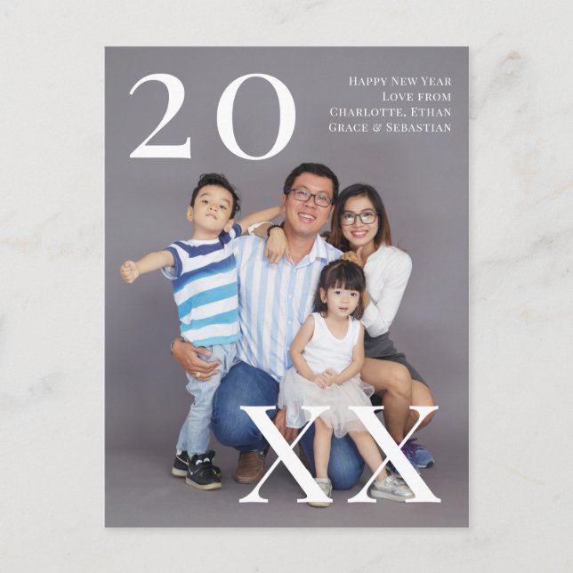 New Year Personalised Photo (postcard back) Postcard (Front)