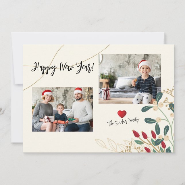 New Year Photo Greeting Card (Front)