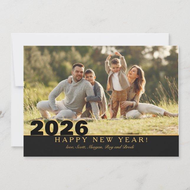 New Year Photo Holiday Greeting Card (Front)
