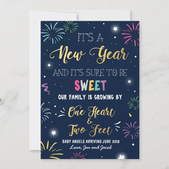 New year pregnancy announcement card 2018 (Front)