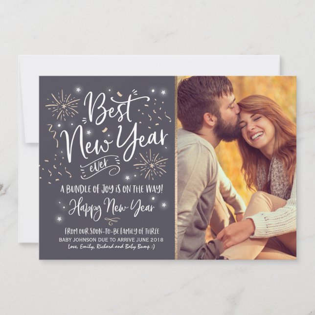 New Year Pregnancy Announcement New Year 2018 (Front)