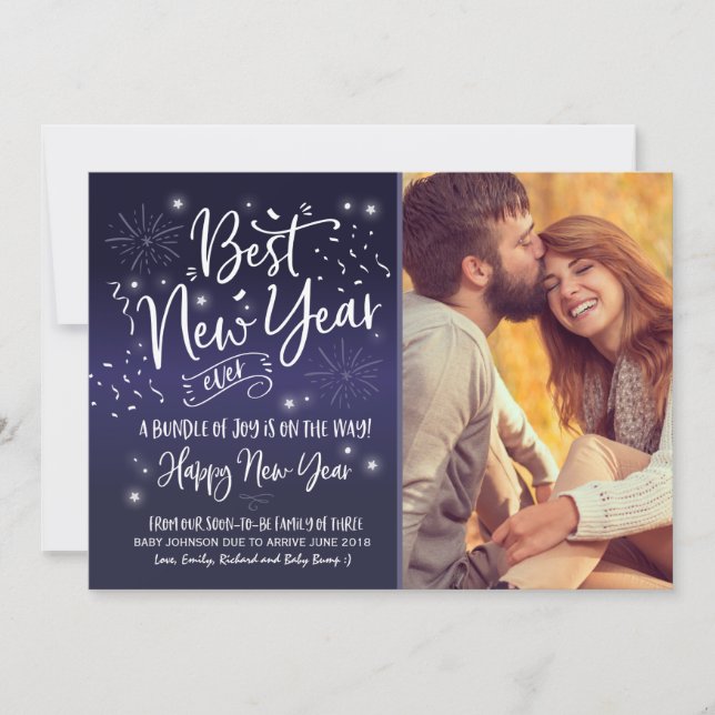 New Year Pregnancy Announcement New Year 2018 (Front)