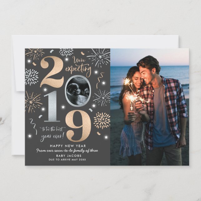 New Year Pregnancy Announcement New Year 2019 (Front)