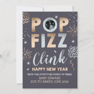 New Year Pregnancy Announcement New Year Card