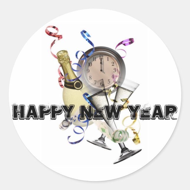 New Year Products Classic Round Sticker (Front)