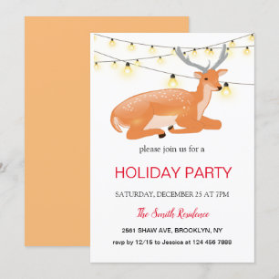 New Year reindeer Invitation