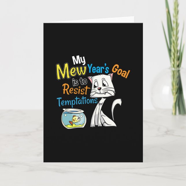 New Year Resolution Goals - Resist Temptations Card (Front)