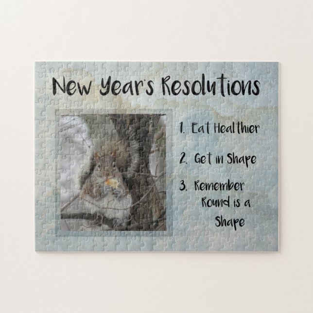 New Year Resolutions Squirrel Jigsaw Puzzle (Horizontal)