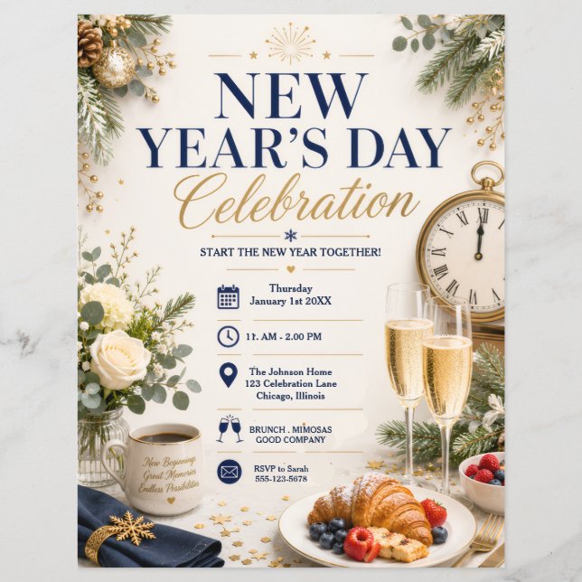 New Year’s Day Celebration Flyer (Front)