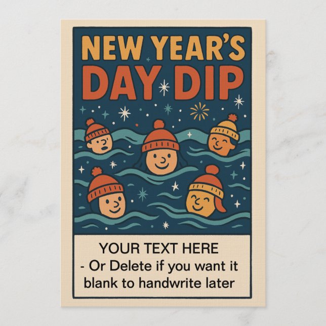 New Year’s Day Dip – Wild Swimming Event Invitation (Front)