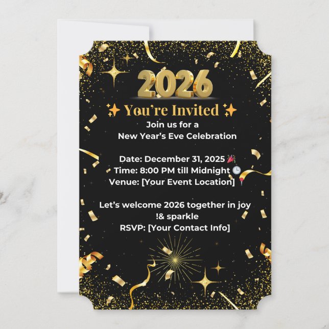  New Year’s Eve Celebration Invitation (Front)