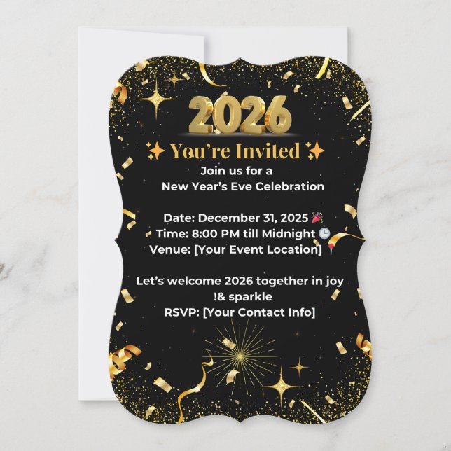  New Year’s Eve Celebration Invitation (Front)