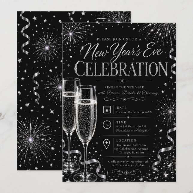 New Year’s Eve Celebration Invitation (Front/Back)