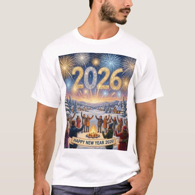 New Year’s Eve in the Village – 2026 Celebration T-Shirt (Front)