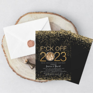 New Year`s Eve Party 2024 Gold and BlackInvitation Invitation