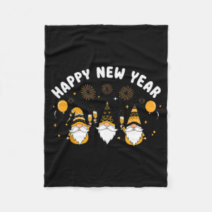 New Year’s Eve Party Happy New Year Gnome Confetti Fleece Blanket