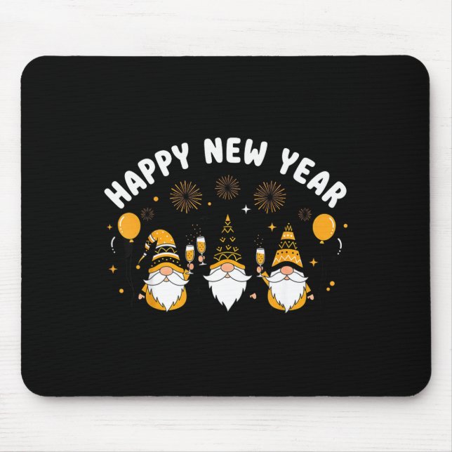New Year’s Eve Party Happy New Year Gnome Confetti Mouse Mat (Front)
