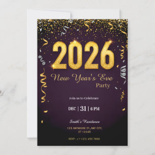 New Year’s Eve Party Invitation   NYE Celebration 