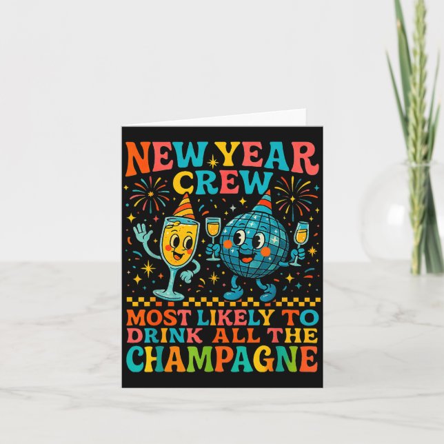New Year’s Social Club 2026 Elegant Champagne Art  Card (Front)