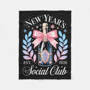 New Year’s Social Club 2026 Elegant Champagne Art  Fleece Blanket