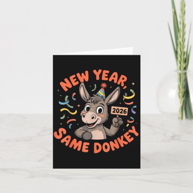 New Year Same 2026 Funny Farm Animal Family Matchi Card (Front)