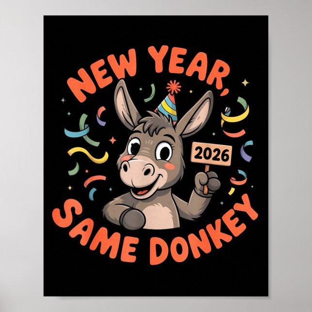New Year Same 2026 Funny Farm Animal Family Matchi Poster (Front)