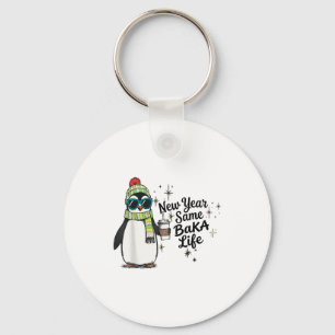 New Year Same Baka Life Penguin Meme Joke Key Ring