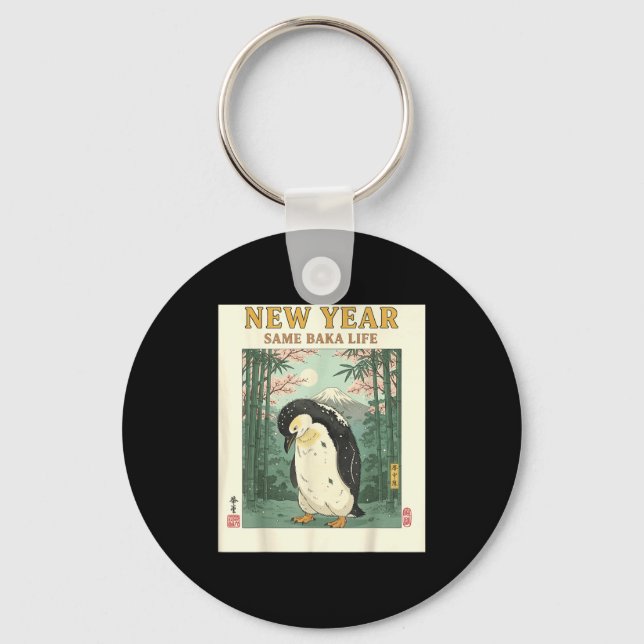 New Year Same Baka Life Penguin New Year 2026 Reso Key Ring (Front)