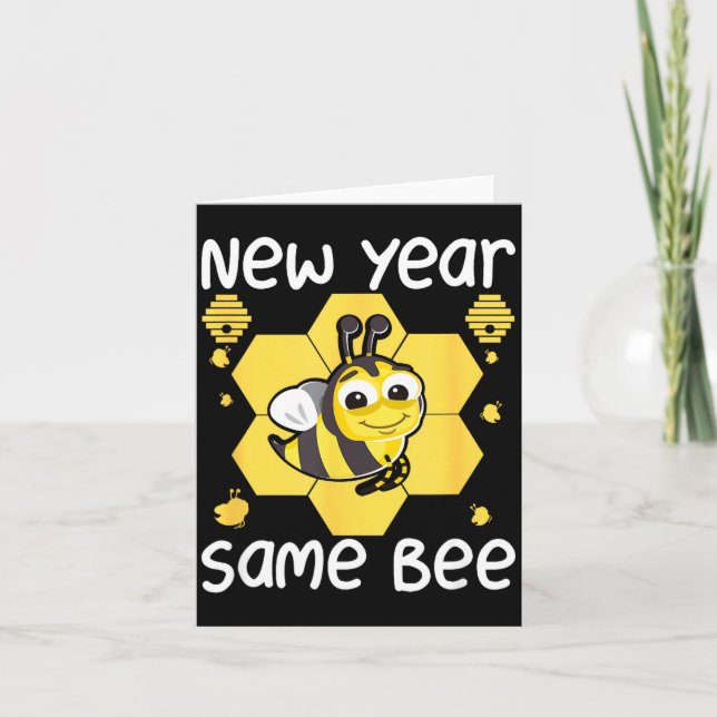 New Year Same Bee Meme Funny New Years Eve  Card (Front)