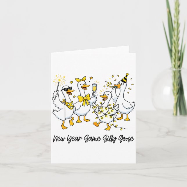 New Year Same Silly Goose Funny 2026 New Year Teac Card (Front)