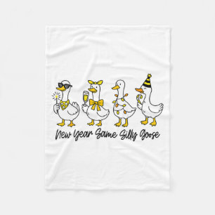 New Year Same Silly Goose Happy New Year Eve Goose Fleece Blanket